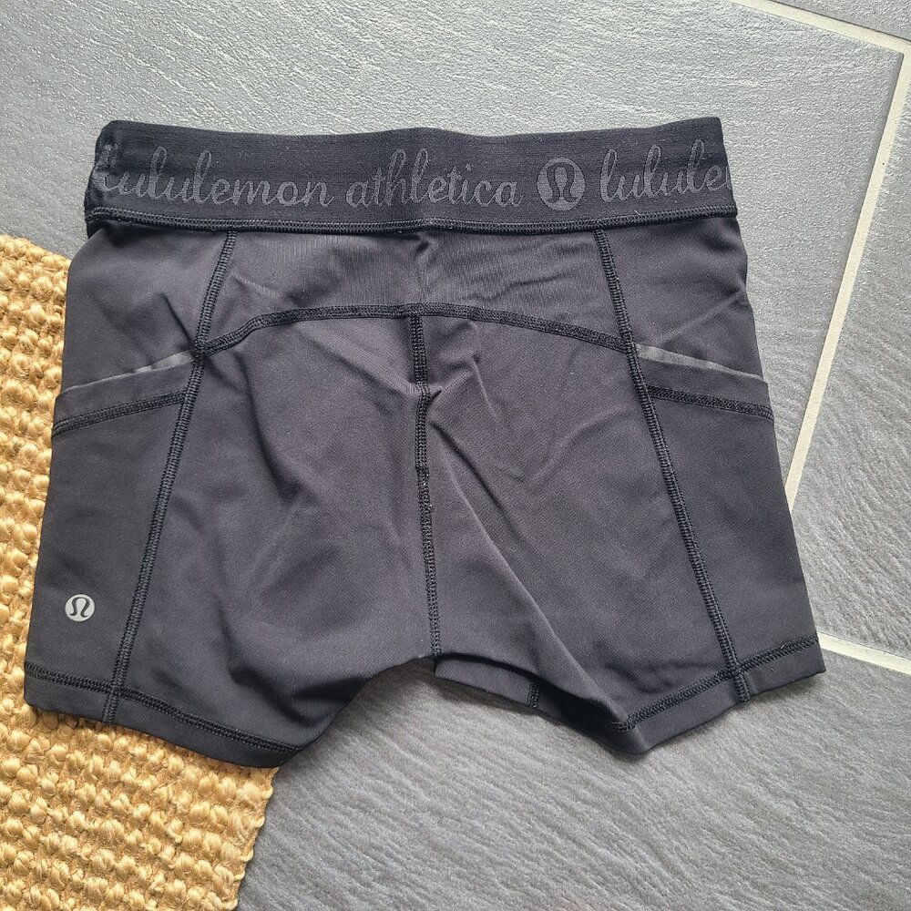 Lululemon What The Sport Biker Shorts in Black - Style No: W7B61S Women's Size 4 - Picture 8 of 11